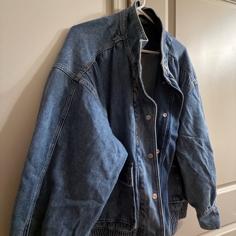 GAP UltraSoft Denim Bomber Jacket - Picture 3 of 8